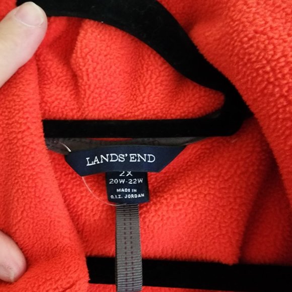 Lands End Red Fleece Full Zip shacket Jacket Womens size 2X - Picture 3 of 3
